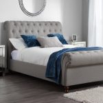 Castello Grey Sleigh Fabric Bed Frame Grey