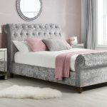 Castello Steel Sleigh Fabric Bed Frame Steel