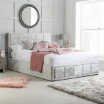 Hannover Steel Crushed Velvet Ottoman Bed Grey