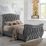 Lachelle Grey Velvet Upholstered Bed Frame Grey