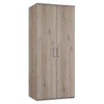 Minnesota Oak 2 Door Mirrored Wardrobe Natural