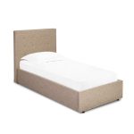 Lucca Beige Upholstered Ottoman Bed Beige