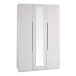 Legato Light Grey 3 Door Mirrored Wardrobe Cream