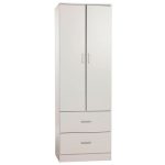 Charles 2 Door 2 Drawer Wardrobe White