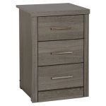 Vigo Black 3 Drawer Bedside Chest Black