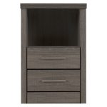 Vigo Black 2 Drawer 1 Shelf Bedside Cabinet Black