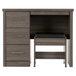 Lennon Black 3 Drawer Dressing Table Set Black