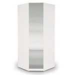 Angel Mirrored Corner Wardrobe White
