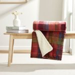 Check Sherpa 130cm x 180cm Throw Plum
