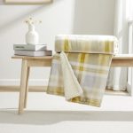 Check Sherpa 130cm x 180cm Throw Ochre