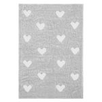 Fluffy Heart Throw Grey