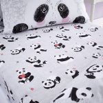 Panda Fitted Sheet Grey