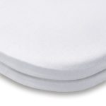Pack of 2 White Jersey 100% Cotton Moses Basket Fitted Sheets White
