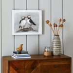 Puffins Canvas Black & White