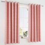 Geo Pink Blackout Eyelet Curtains Pink