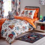 Robots Interactive Duvet Cover and Pillowcase Set White