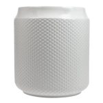 Embossed Glaze Utensil Pot White