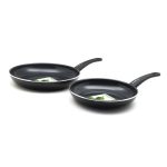 GreenChef Set Of 2 Soft Grips Frying Pans Black