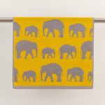 Elephants Mustard Towel Mustard