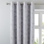 Esther Grey Blackout Eyelet Curtains Grey