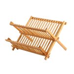 Bamboo Folding Dish Drainer Natural