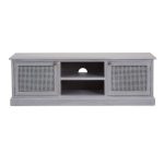 Lucy Cane Grey Wide TV Stand Slate (Grey)