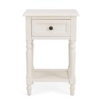 Lucy Cane Cream Nightstand White