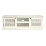 Lucy Cane Cream Wide TV Stand White