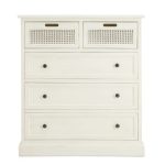 Lucy Cane Cream 5 Drawer Chest White