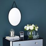 Oval Small Silver Hanging Mirror Silver