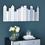 Skyline Mirrored Wall Art Silver