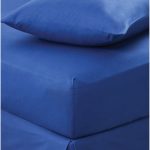 Non Iron Plain Navy 25cm Fitted Sheet Navy