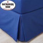 Non Iron Plain Dye Navy Pleated Divan Navy