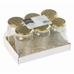 Pack Of 6 Screw Lid Jars Clear