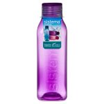 Sistema 725ml Square Water Bottle Assorted Colours Pink/Purple/Green/Blue