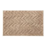 Chevron Sculptured Stone Bath Mat Stone (Natural)