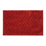 Chevron Sculptured Amber Bath Mat Amber (Red)