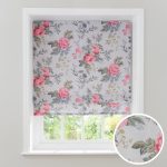 Prairie Floral Roman Blind Blue/Red