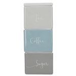 Stacking Tea Coffee Sugar Jars Duck egg, Grey