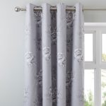 Erika Grey Blackout Eyelet Curtains Grey