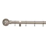 Foliage Satin Steel Fixed Curtain Pole Dia. 28mm Satin Steel