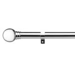 Clear Glass Ball Chrome Eyelet Curtain Pole Kit Dia. 28mm Chrome