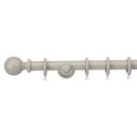 Ashton Ash Grey Wooden Curtain Pole Kit Dia. 28mm Ash Grey