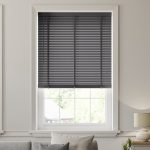 Charcoal Wooden Venetian Blind 50mm Slats Charcoal
