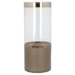Smoked and Carved Vase Brown