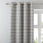 Knox Mono Eyelet Curtains Black & White