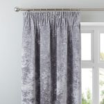 Crushed Velour Silver Pencil Pleat Cutains Silver