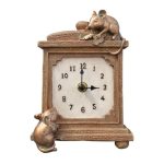 Brown Mice Mantel Clock Brown