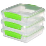Sistema Klip It 3 Pack 450ml Plastic Food Containers Clear