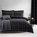 Harry Black Check Duvet Cover and Pillowcase Set Black
